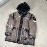 Uneven Ripstop Prismatico Hooded Jacket Grey