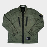 Crinkle Reps Zip Overshirt Green
