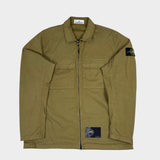 Supima Cotton Twill Stretch Overshirt Dark Beige