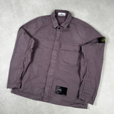Organic Cotton Twill Overshirt Purple