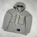 Flatt Nylon Hooded Goggle Overshirt Beige