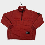 Garment Dyed 1/2 Zip Overshirt Rust Orange
