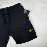 Cotton Sweat Cargo Shorts Black