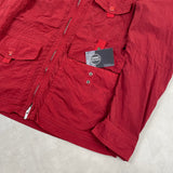 Multipocket Nylon Chrome Goggle Jacket Red