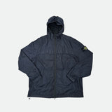 Garment Dyed Crinkle Reps Hooded Jacket Navy