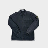 Garment Dyed Zip Overshirt Black