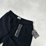 Nylon Metal Compass Print Shorts Black