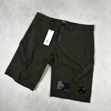 Stretch Twill Cotton Cargo Shorts Khaki