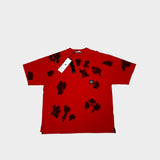 Hand Colouring Camouflage T - Shirt Red