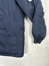 Opaque Nylon Twill Down Hooded Jacket Navy