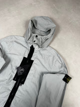 Hooded Zip Overshirt (Removable Hood) Light Blue
