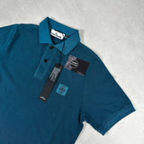Washed Short Sleeve Polo Shirt Teal