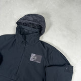 Ghost Nylon Cotton 3L 1/2 Zip Smock Black