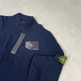 Towelling 1/4 Zip Sweatshirt Navy