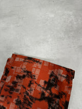 Earth Mapping Camouflage Cargo Trousers Orange