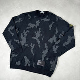 Grid Check Camo Sweatshirt Black