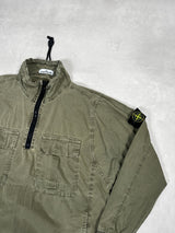 Garment Dyed 1/2 Zip Overshirt Khaki