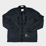 Crinkle Reps Zip Overshirt Black