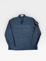 Supima Cotton Twill Stretch Overshirt Blue