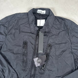 Crinkle Reps Zip Overshirt Black
