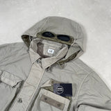 Flatt Nylon Hooded Goggle Overshirt Beige