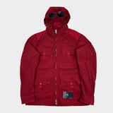 Multipocket Nylon Chrome Goggle Jacket Red
