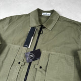 Mercerised Cotton Ripstop Overshirt Military Green