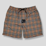 Burberry - check swim shorts beige