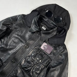 C.P. Company - Leather Goggle Jacket Black