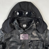 C.P. Company - Leather Goggle Jacket Black