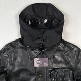 C.P. Company - Leather Goggle Jacket Black