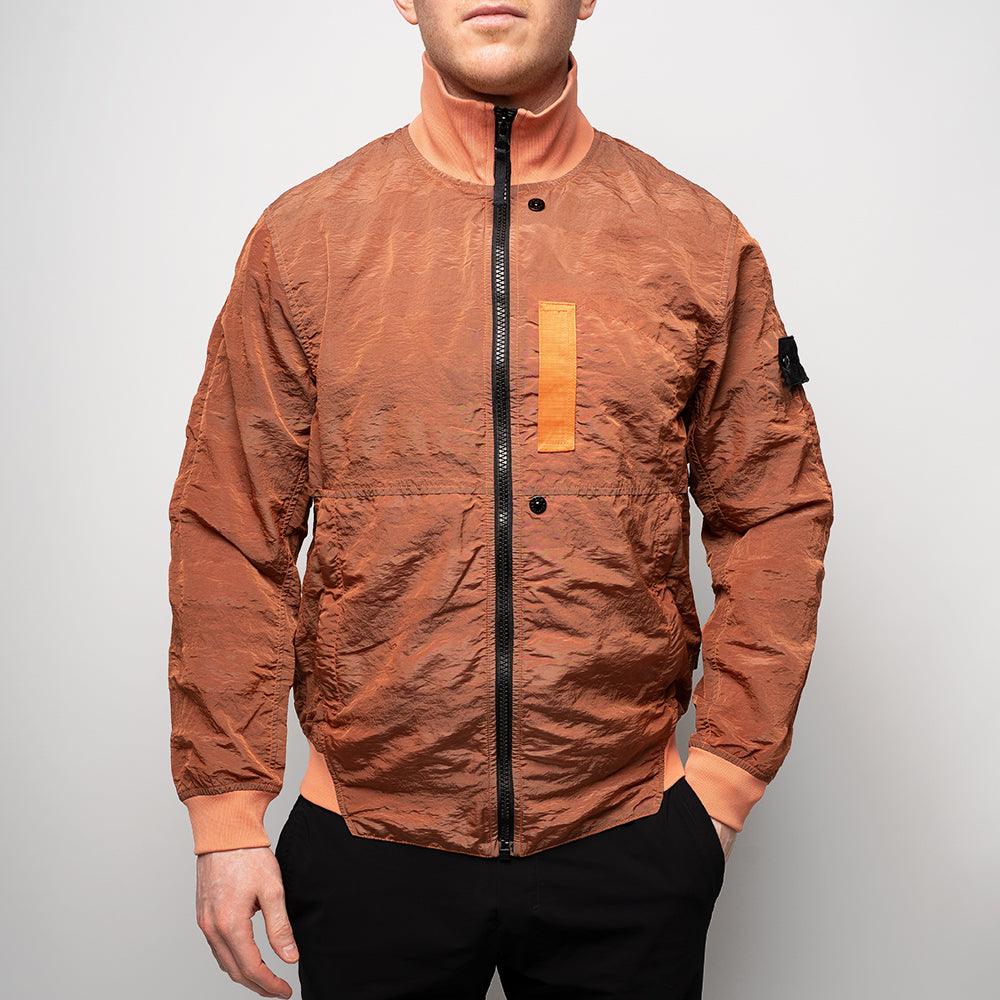 Stone Island Shadow Project Striped Nylon Metal Jacket Orange 