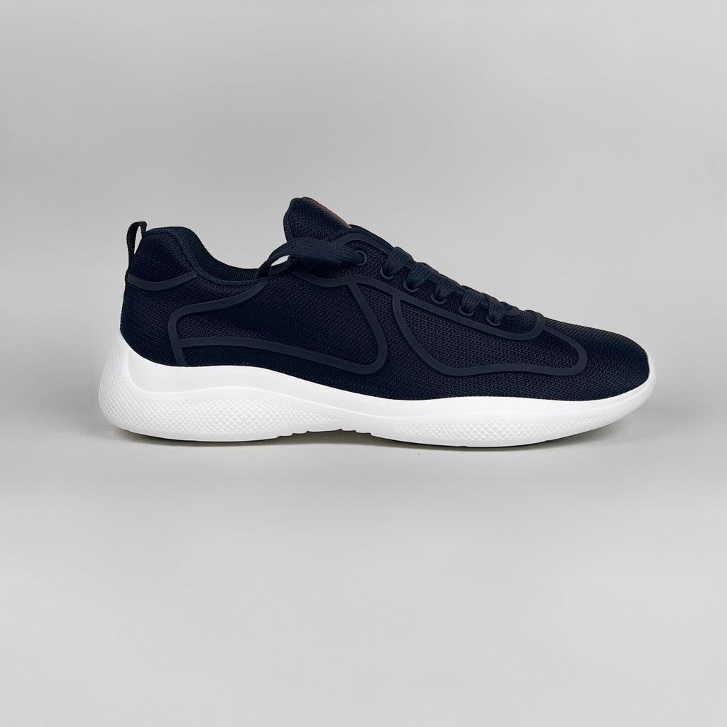 Prada Americas Cup Rubber Trim Mesh Sneaker Navy – Garmz Factory