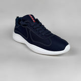 Prada - Americas Cup Rubber Trim Mesh Sneaker Navy