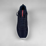 Prada - Americas Cup Rubber Trim Mesh Sneaker Navy