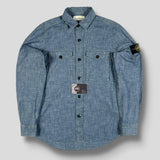 Stone Island - Chambray Denim Button Shirt Blue