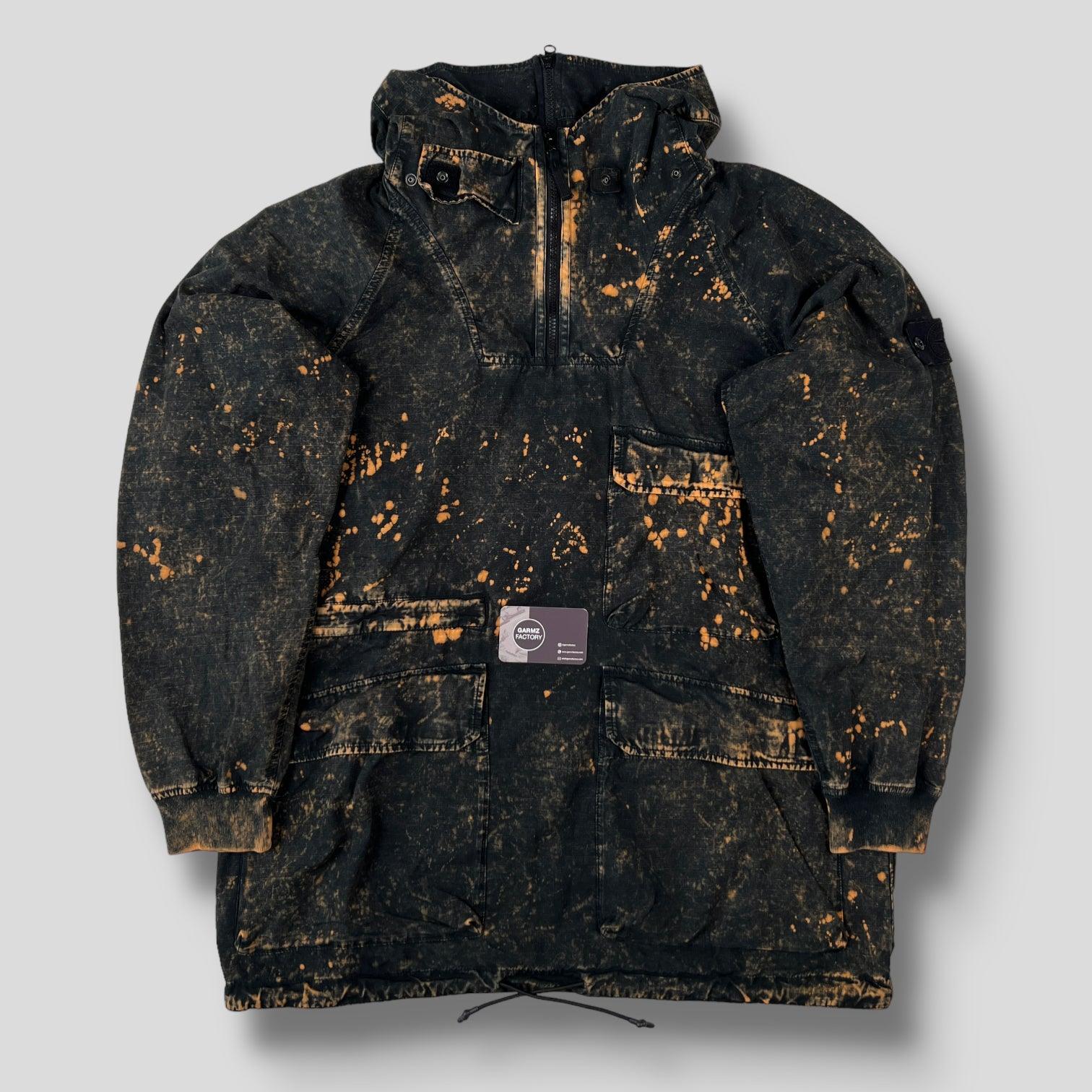 Stone Island Cotton Ripstop Off-Dye OVD Smock Black/Orange