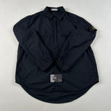 Stone Island - Garment Dyed 1/2 Zip Overshirt Black