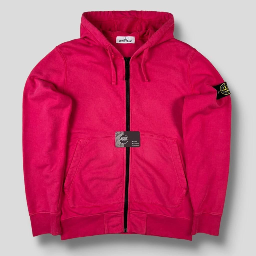 Stone Island Garment Dyed Zip Hooded Jumper Pink – Garmz Factory