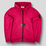 Stone Island - Garment Dyed Zip Hooded Jumper Pink