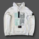 Stone Island - Graphic Print Hooded Sweatshirt White