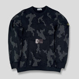 Stone Island - Grid check camo sweatshirt Black