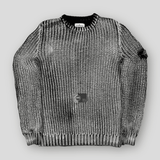 Stone Island - Hand Corrosion Cable Knit Jumper Black