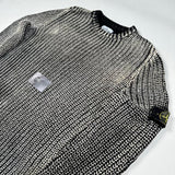 Stone Island - Hand Corrosion Cable Knit Jumper Black