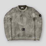 Stone Island - Hand Corrosion Cable Knit Jumper Khaki