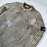 Stone Island - Hand Corrosion Cable Knit Jumper Khaki