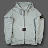 Stone Island - Hooded Zip Sweatshirt Light Blue