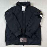Stone Island - Light Soft Shell-R e-dye technology Hooded Jacket Black