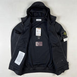Stone Island - Light Soft Shell-R e-dye technology Hooded Jacket Black