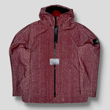 Stone Island - Needle Punched Reflective Hooded Jacket Red